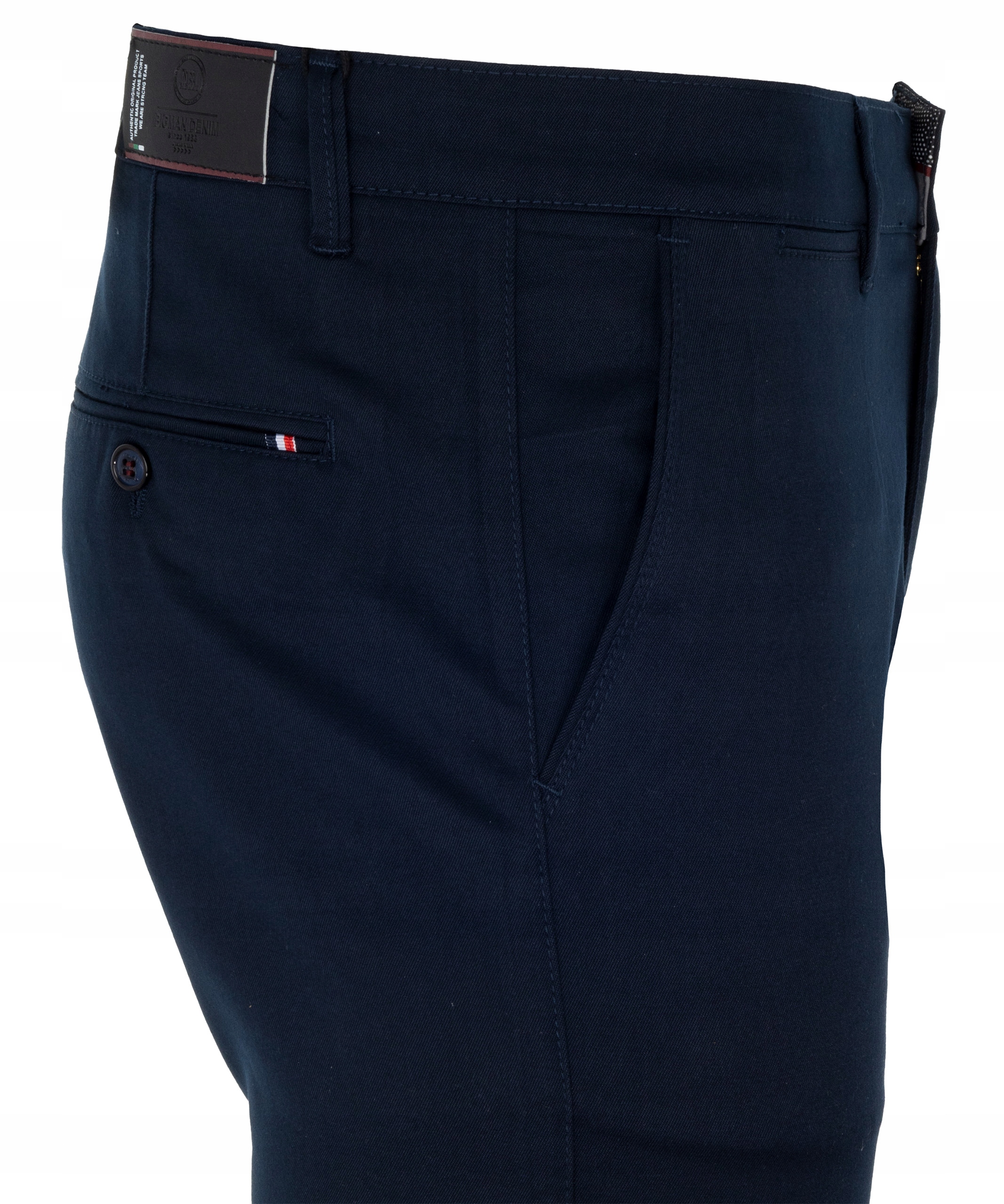 SPODNIE MATERIAŁOWE BAWEŁNIANE GRANATOWE GŁADKIE W33 Rozmiar 33