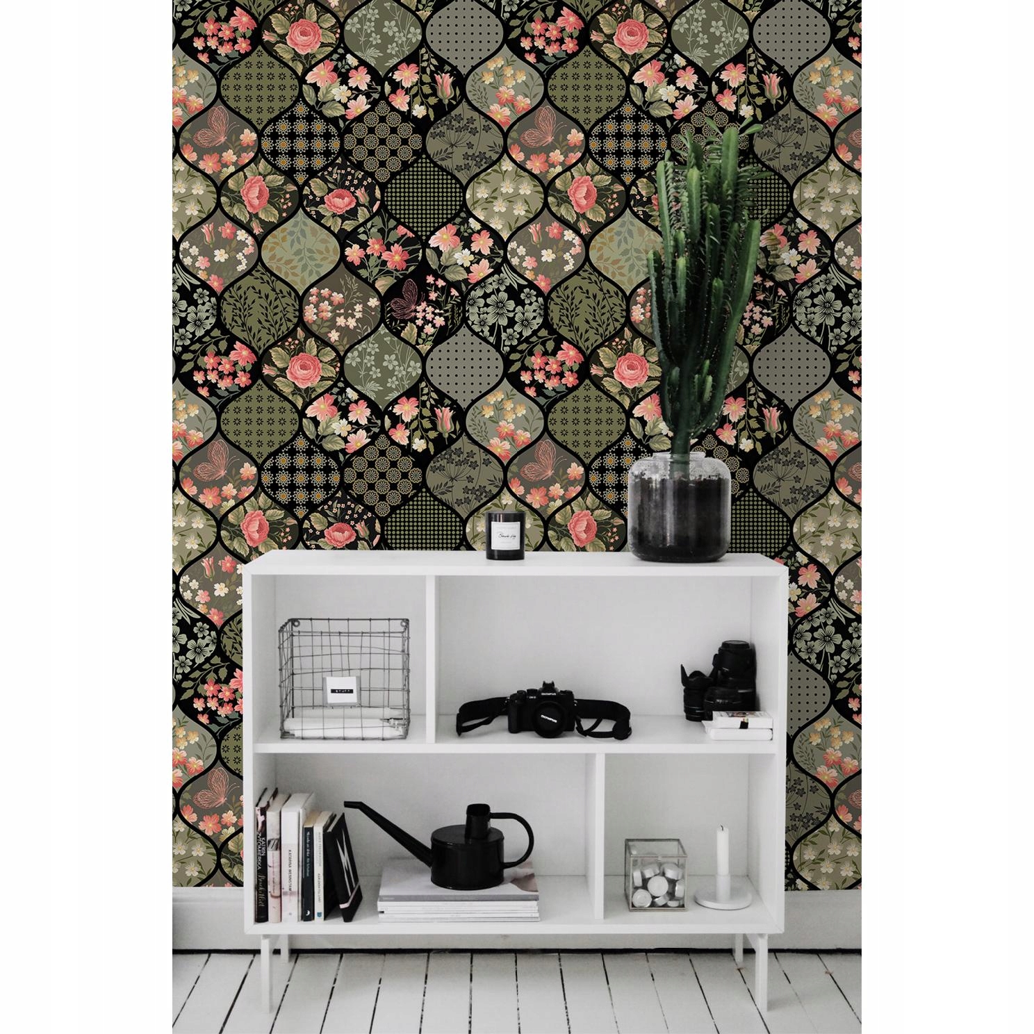 

Tapeta flizelinowa Przytulny zielony wzór 416x254