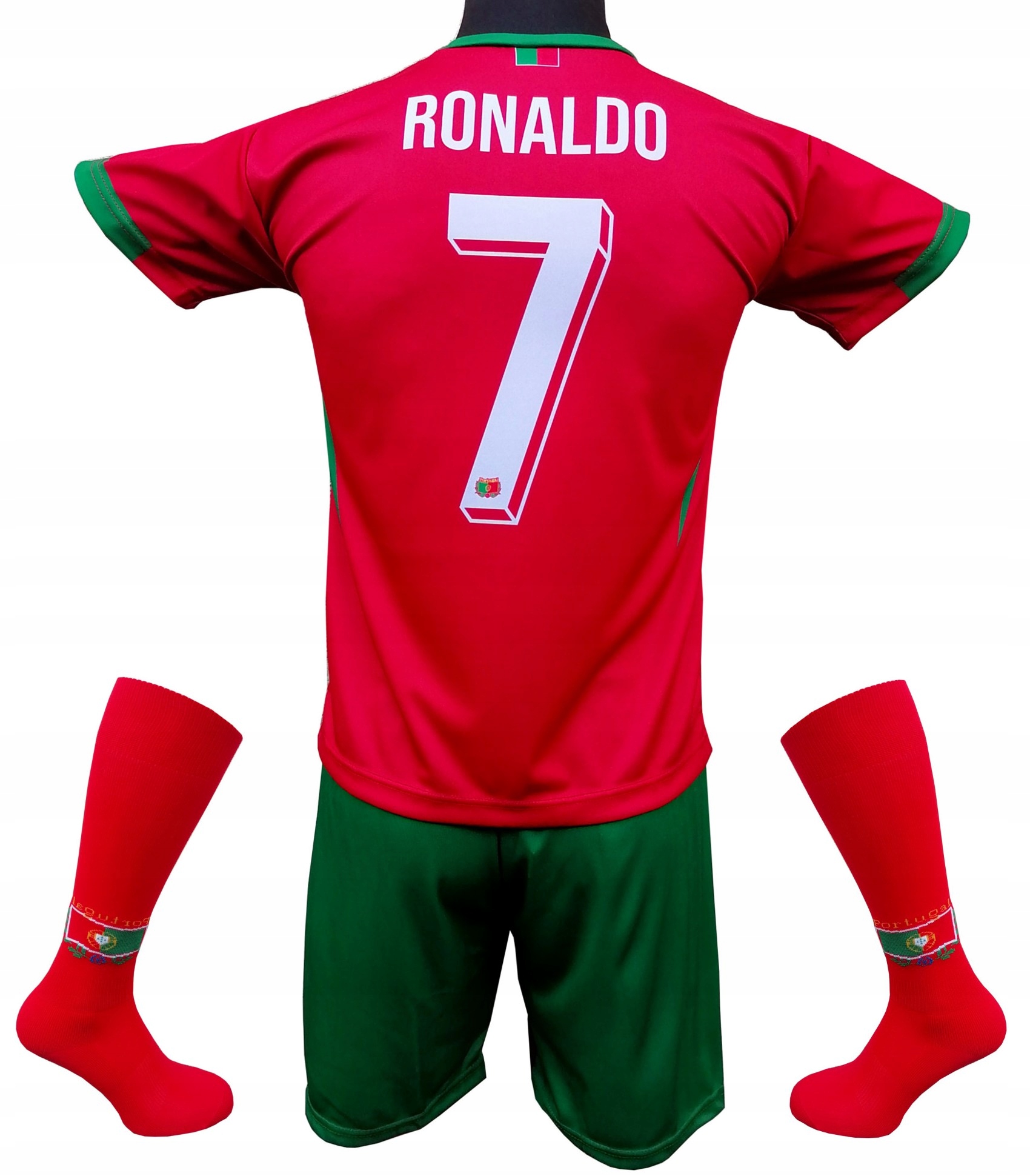 Komplet strój piłkarski Ronaldo Portugalia koszulka spodenki getry rozm. L