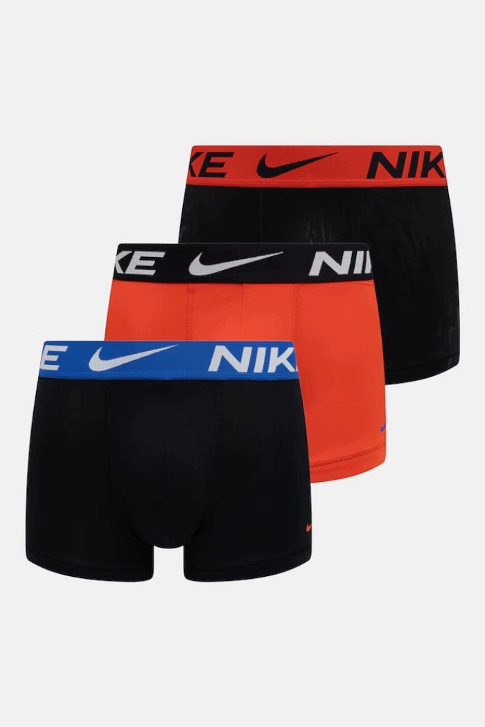 Nike Pánské Boxerky Slipy Trunk 3PK Černé/oranžové vel. M