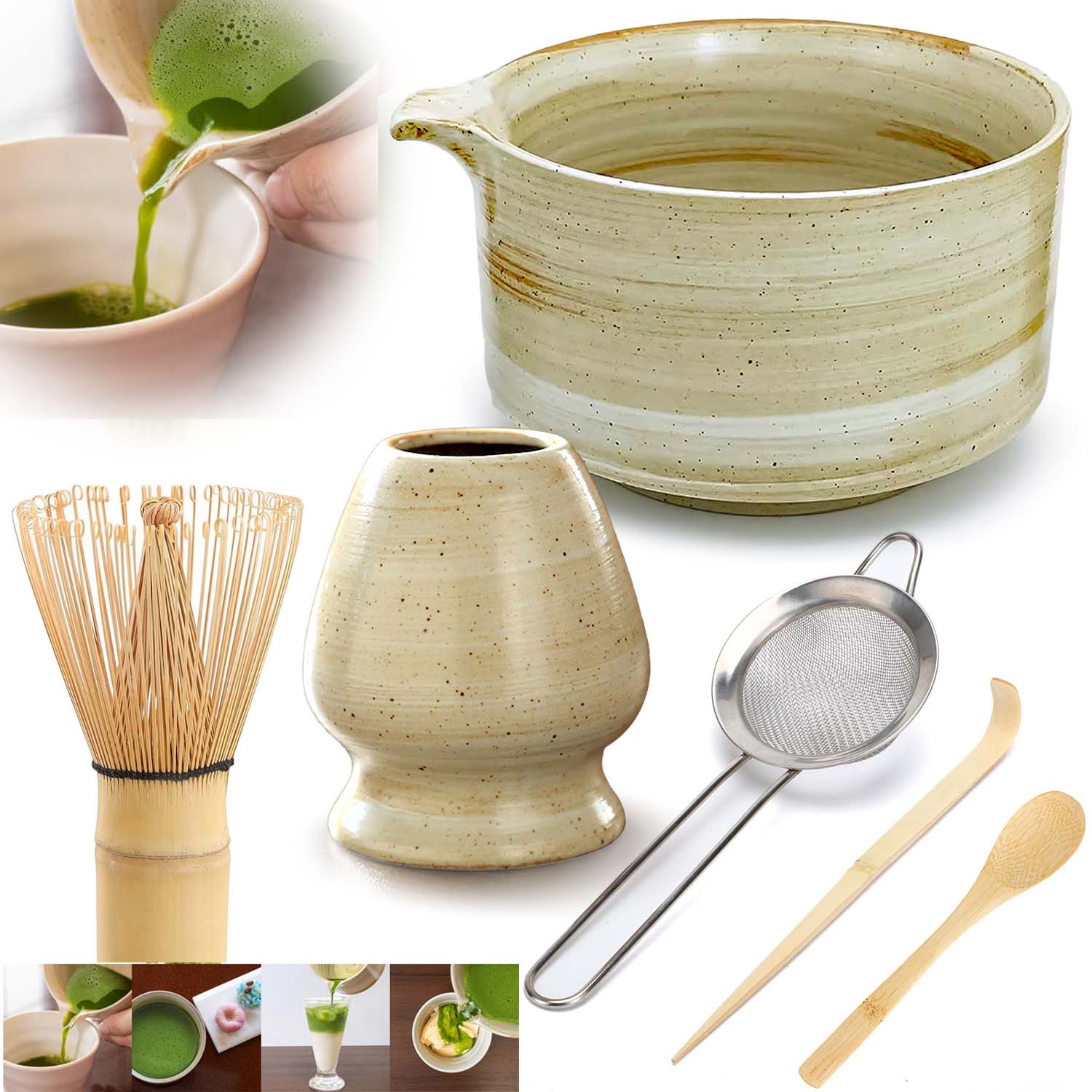 Levně Sada Metliček Chasen Štětec Na Čaj Matcha Lžíce Šachak 6 Ks Dárek