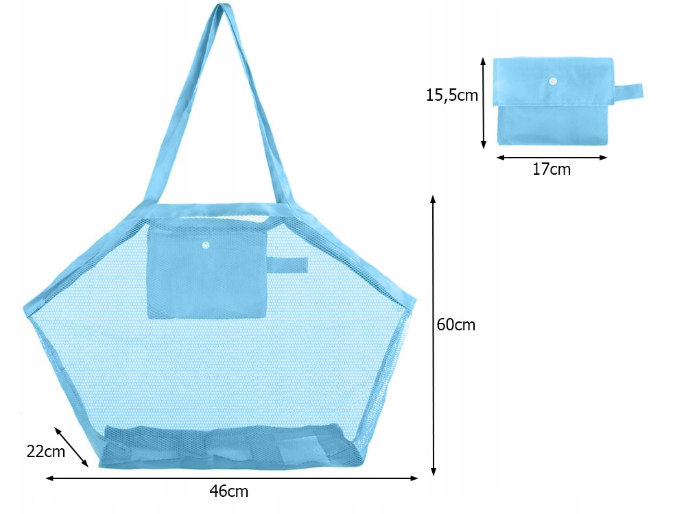 TORBA TOREBKA PLAŻOWA SIATECZKOWA SKŁADANA DUŻA EAN (GTIN) 5907451313152