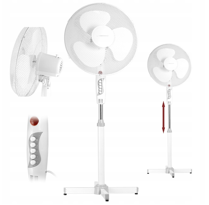 WENTYLATOR STOJĄCY WIATRAK PODŁOGOWY OBROTOWY