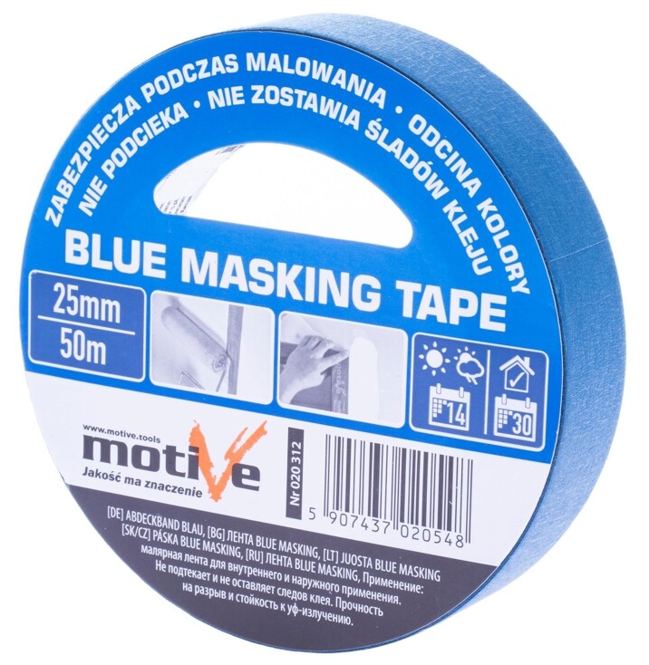 TAŚMA MALARSKA NIEBIESKA PAPIEROWA 25 mm x 50 m
