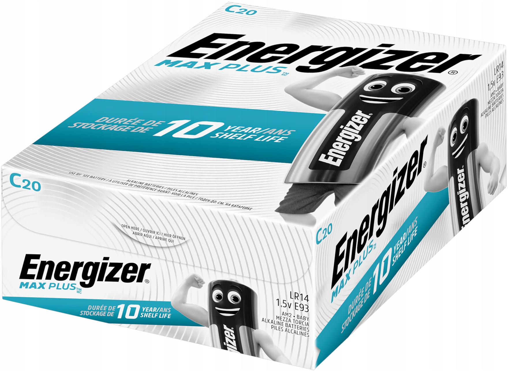 20x Bateria ENERGIZER Max Plus LR14 C R14 EP93 1,5V