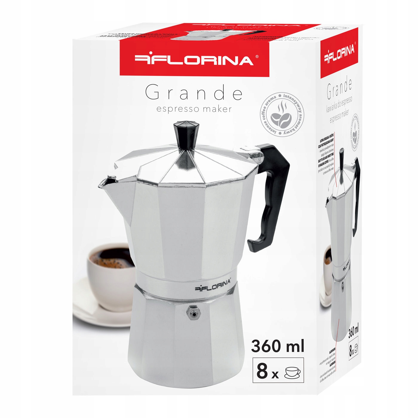 Kawiarka do espresso Florina Grande na 9 filiżanek Pojemność 250 ml