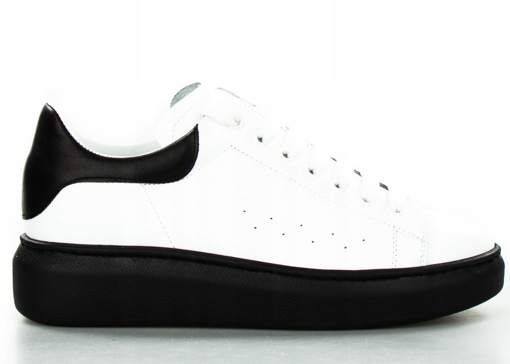 Bílé Nízké Tenisky Na Platformě Kožené, Velikost 36