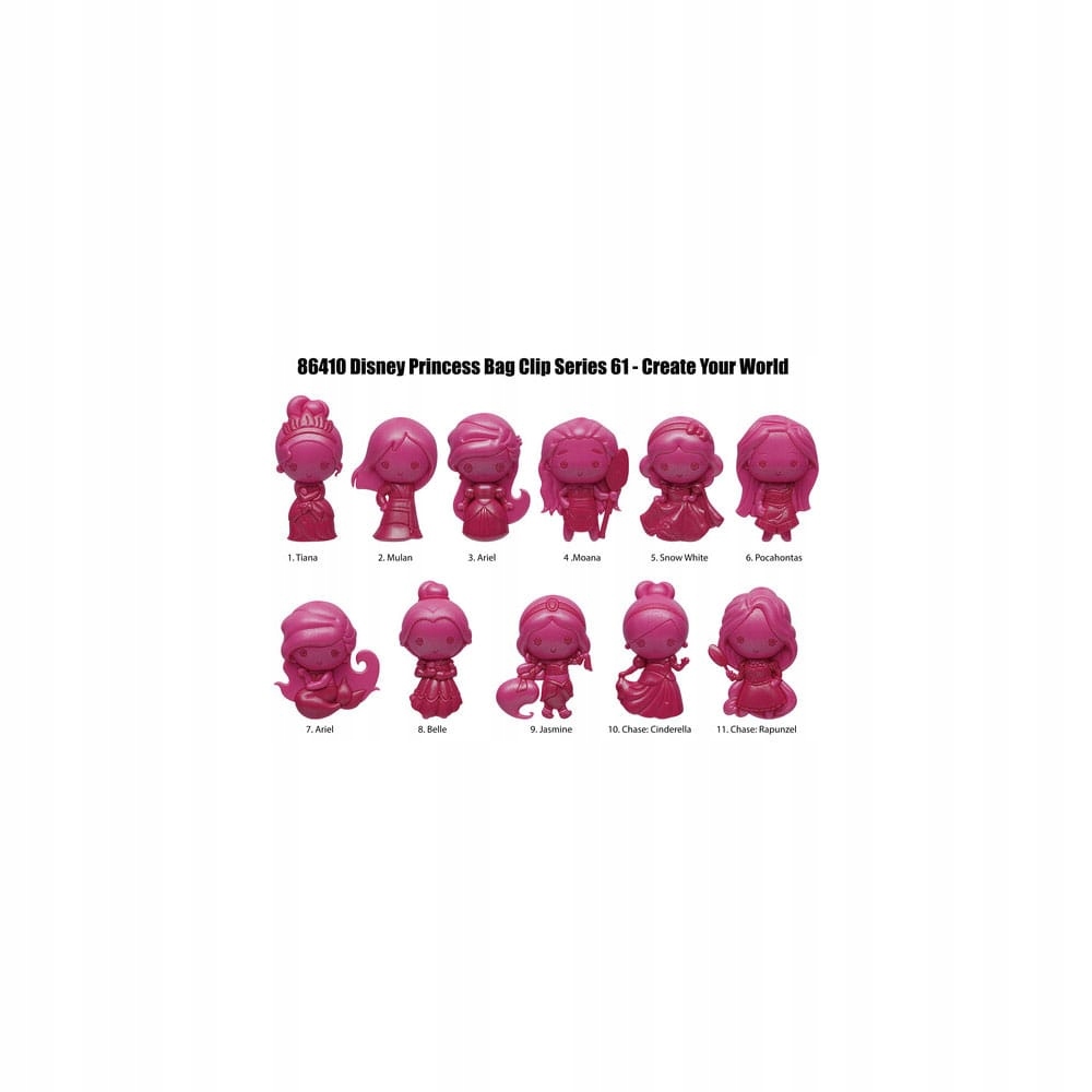 Disney Vytvoř si svůj svět 3D Pvc taška s klipem princezny série 64 displej (24)