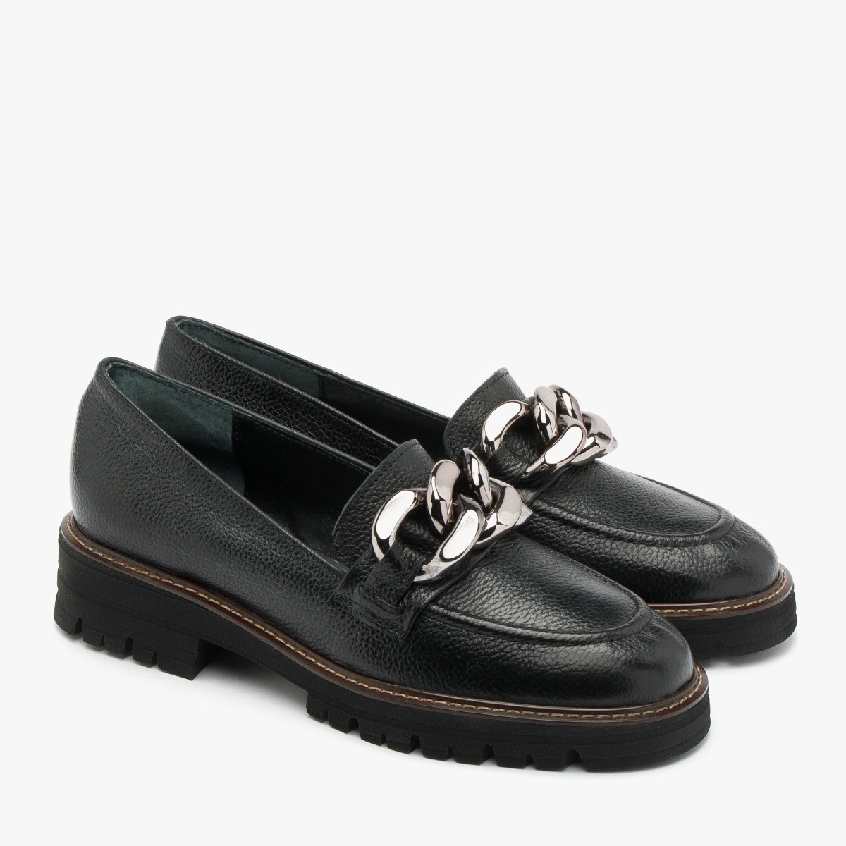 Ryłko E2R17___ _9SC czarne mokasyny z łańcuchem 40 Marka Ryłko