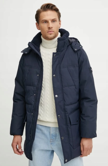 Tommy Hilfiger Pánská Tmavě Modrá Péřová Bunda Parka XXL 7AA