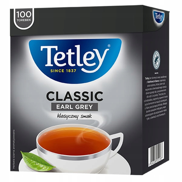 Levně Čaj Tetley Classic Earl Grey 100 x 1,5 g