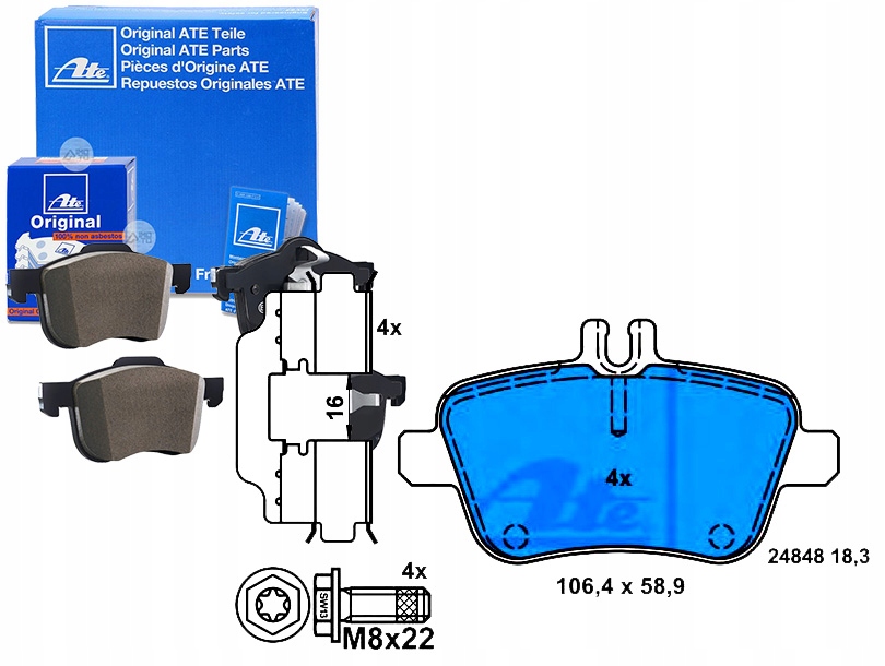ATE13.0460-2786.2 Kostky Ham. Db Zadní W176/W246 1,6 Asistent řidiče #33