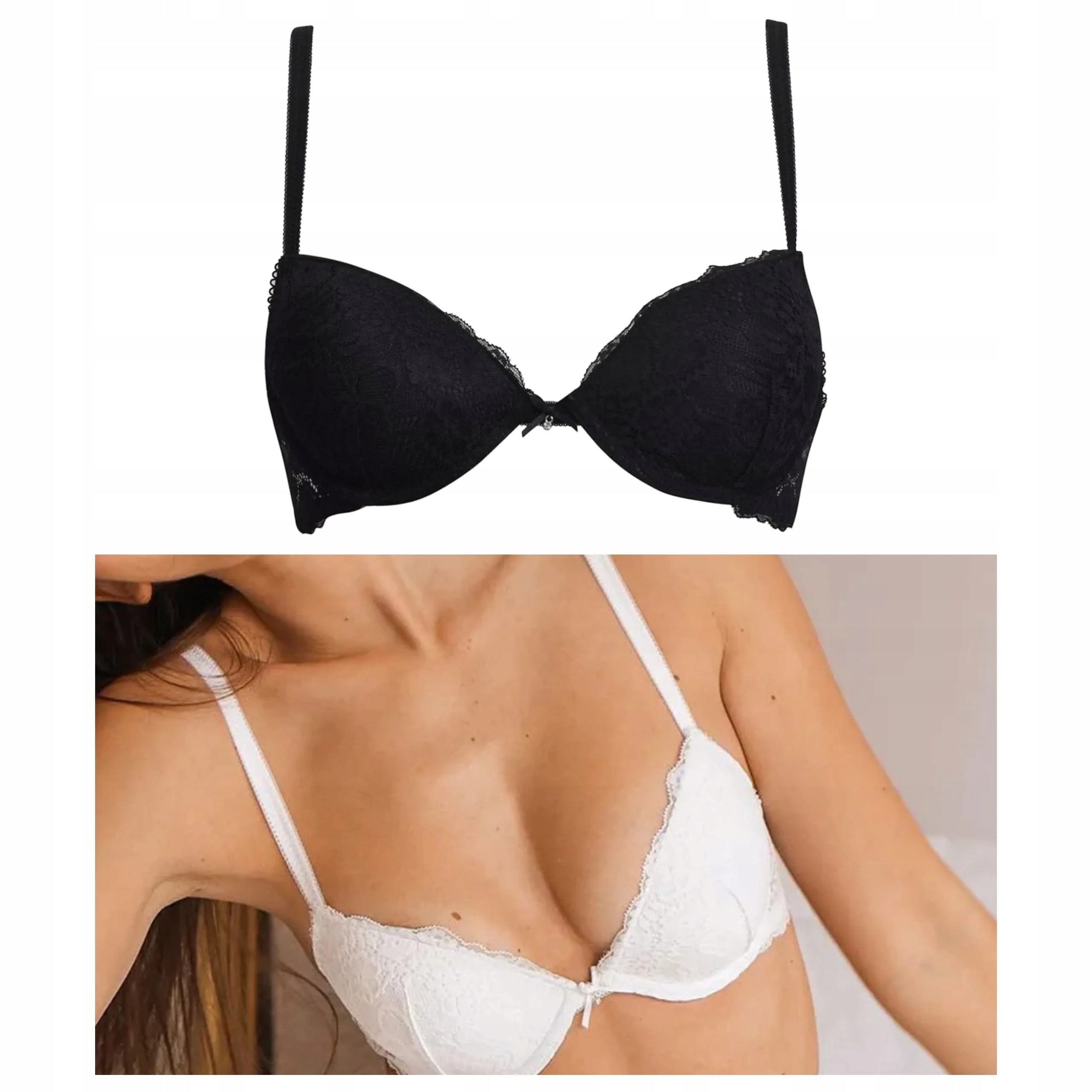 2x krajková push-up podprsenka Sielei Allure 2674 bílá černá 75C