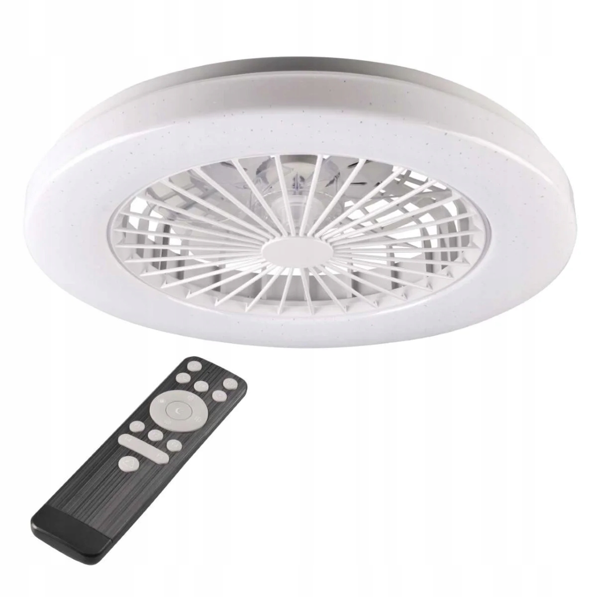 Lampa s Led stropným ventilátorom s diaľkovým ovládaním, biela, 50 cm, variabilná farba Polux