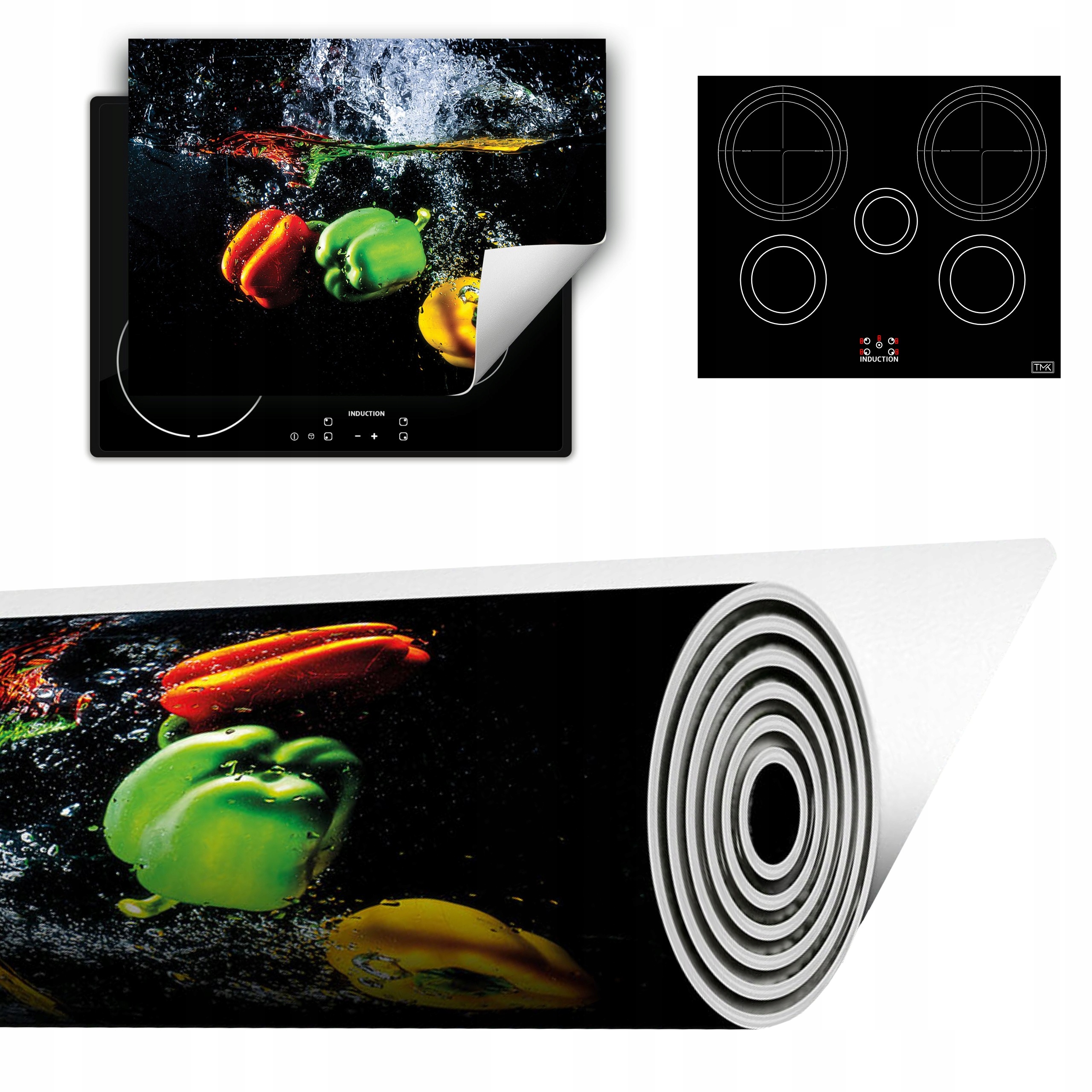 Vinylová Podložka Do Kuchyně Více Místa 70x52 černá paprika