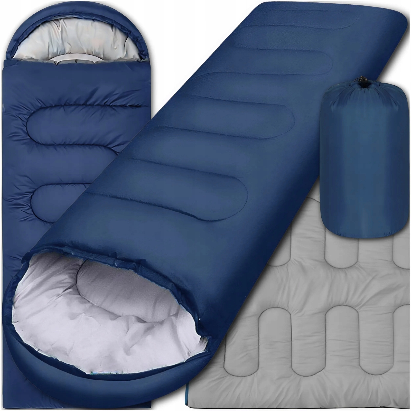 Turistický Spací Pytel Teplý Lehký S Kapucí Kempingový Obal 210 x 80 cm