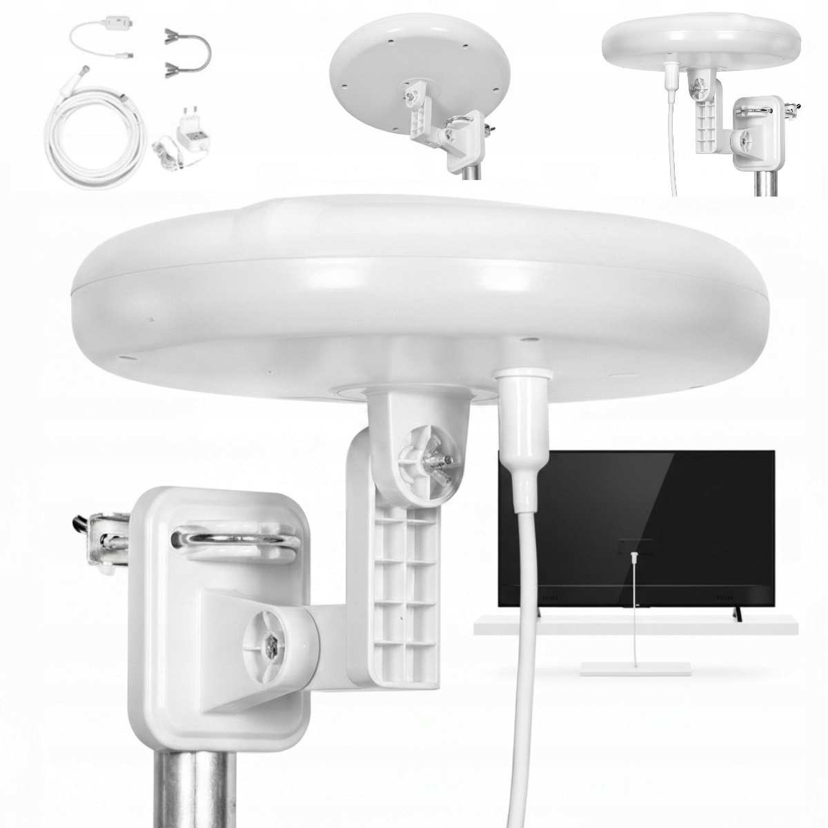 Dobře vyrobená směrová anténa se zesilovačem DVB-T2 s velkým ziskem