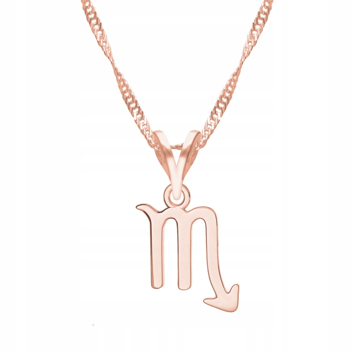 Pozlacený náhrdelník 925 se znamením zvěrokruhu Skorpion Písmeno M se Skorpionem