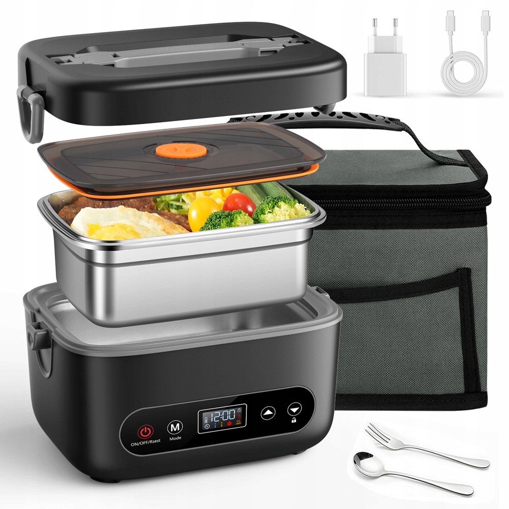 Elektrický vyhřívaný obědový box Přenosný zásobník na jídlo Oběd 1.2 l
