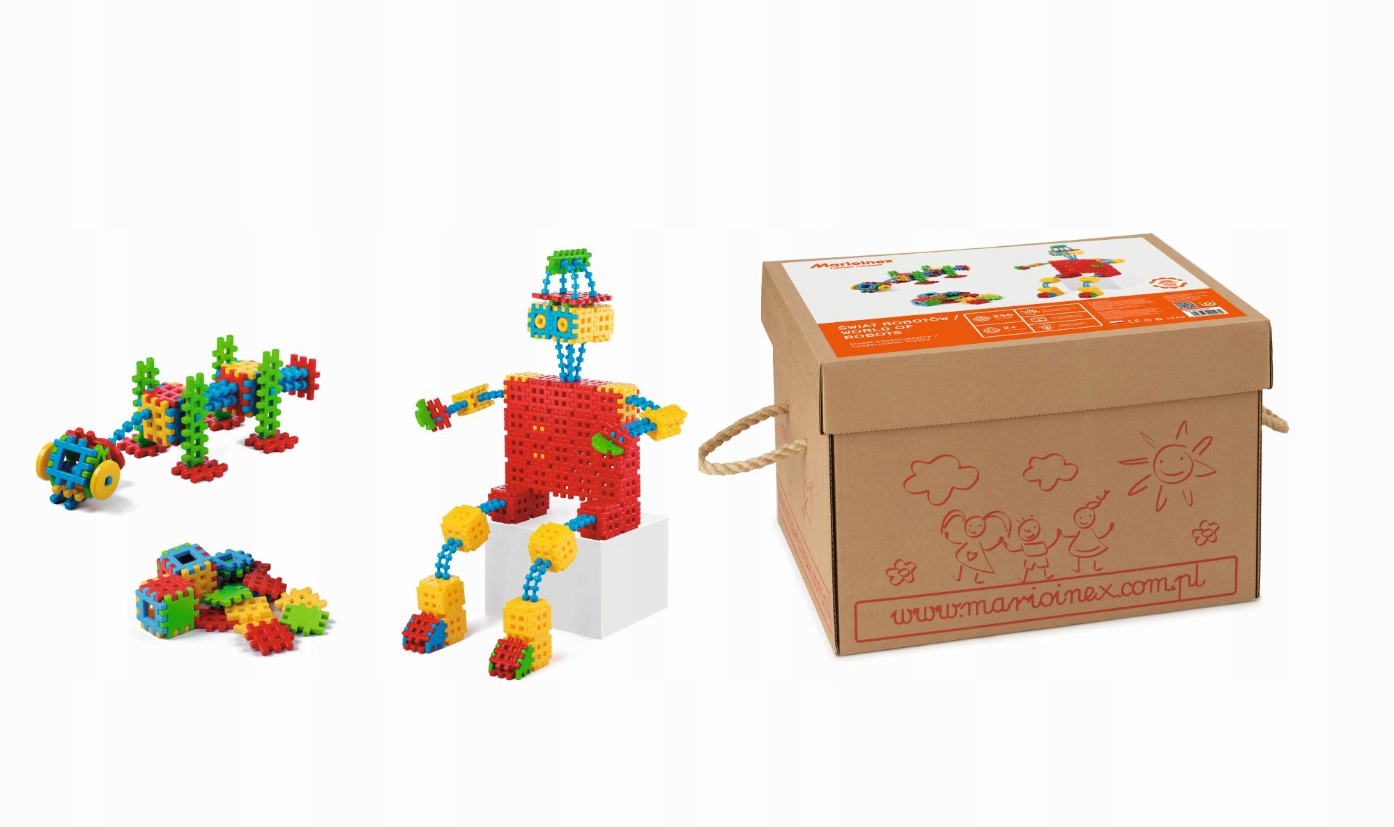 KLOCKI WAFLE KONSTRUKCYJNE ŚWIAT ROBOTÓW 258 EL.