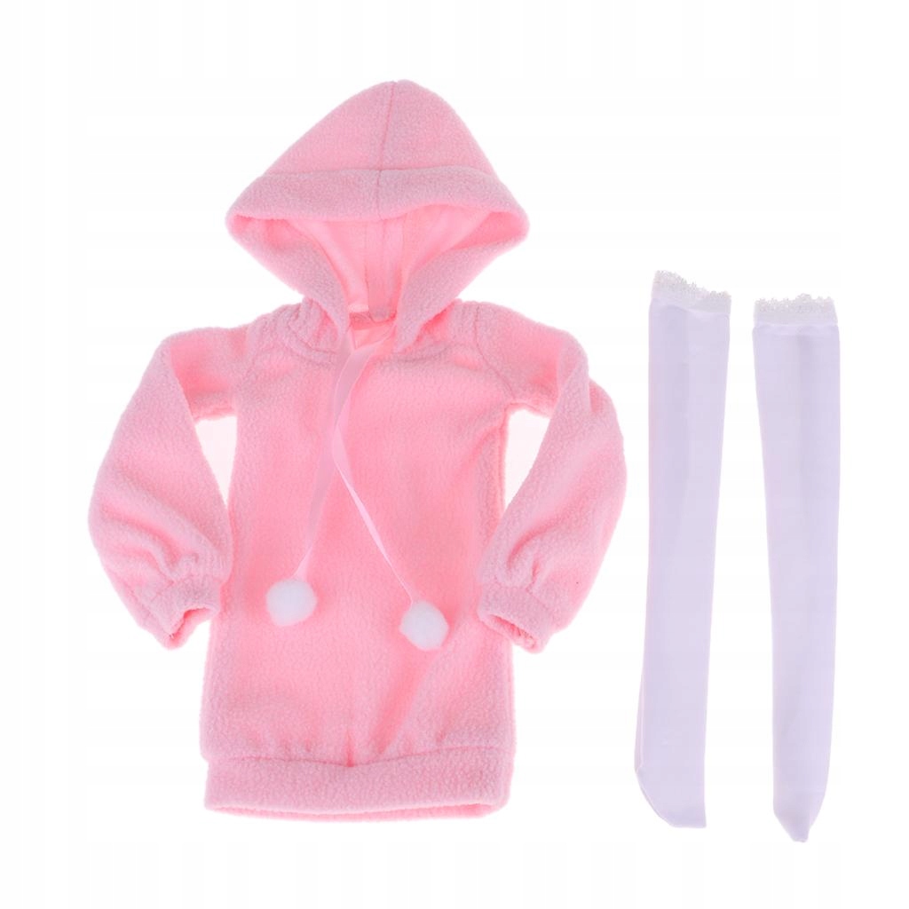 1/3 Śliczna długa pluszowa z kapturem Top