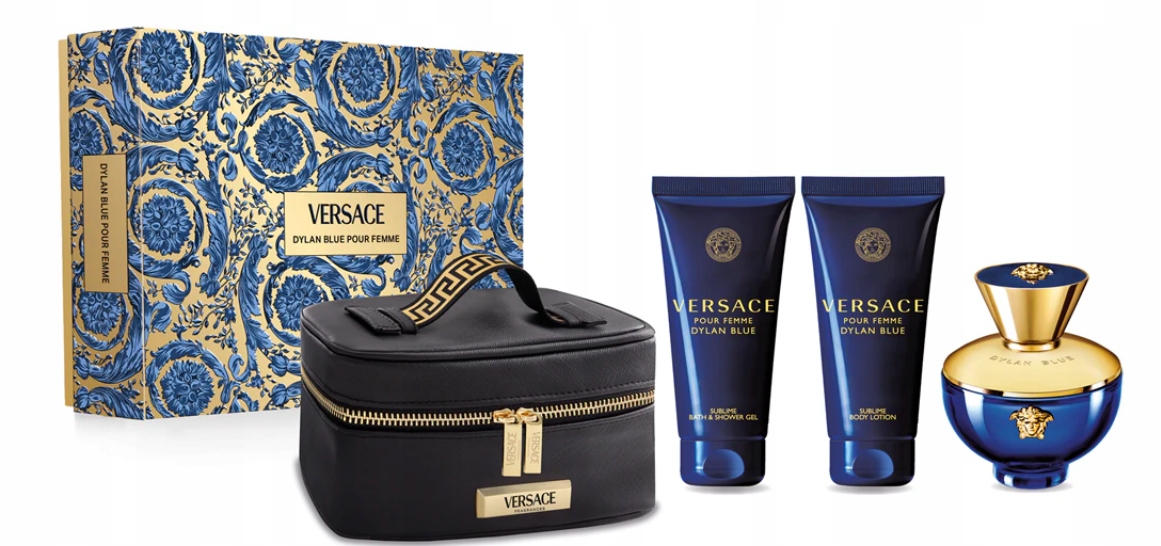 Versace Dylan Blue Pour Femme dárková sada s kosmetickou taštičkou pro ženy