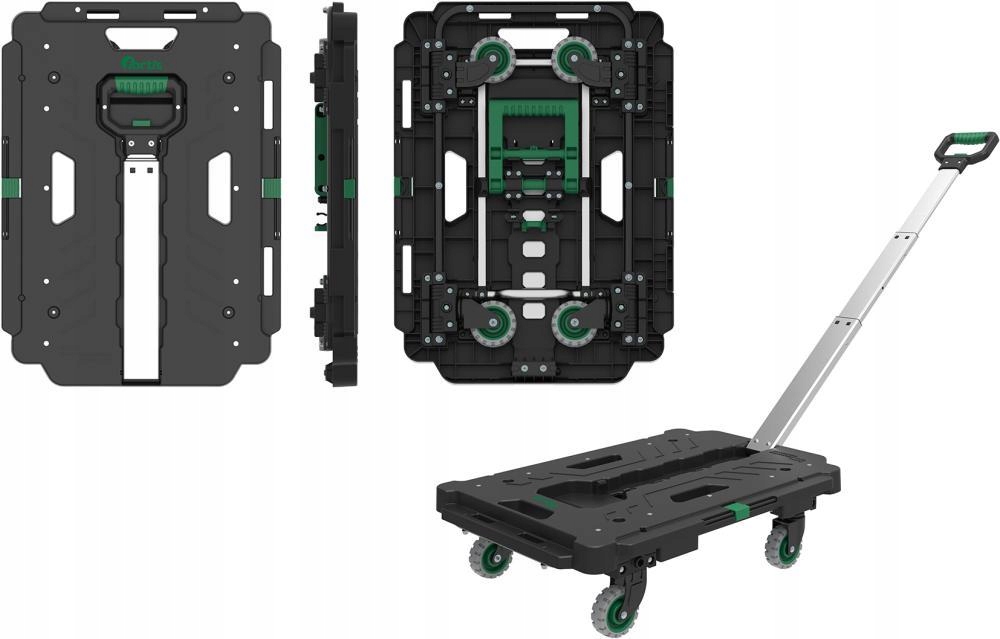 Vozík, kombinované přepravní plošiny 620 x 450 mm, 137 kg s rukojetí Fortis