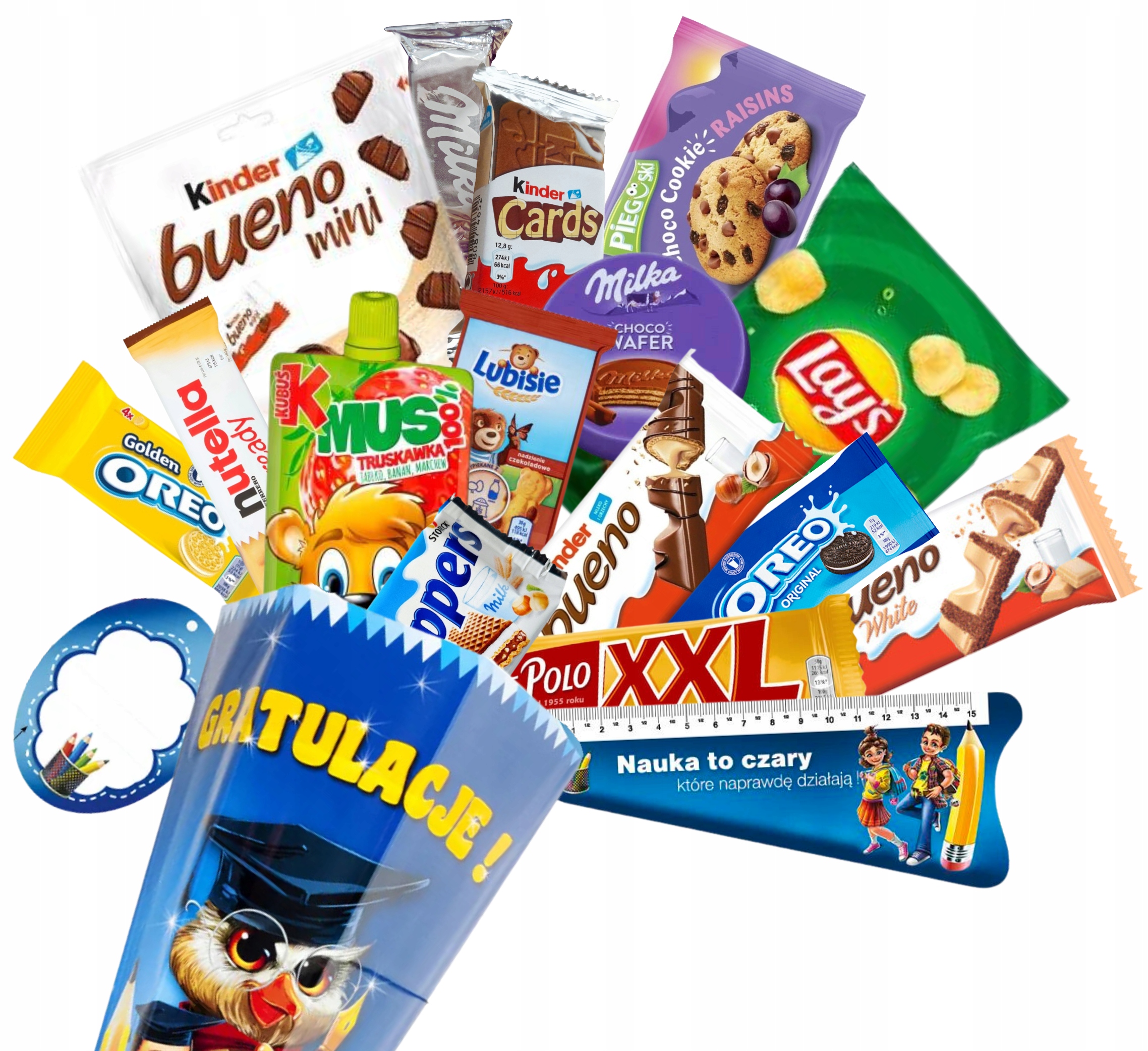 Róg obfitości Tyta Pierwszoklasisty Przedszkolaka ze słodyczami Pasowanie