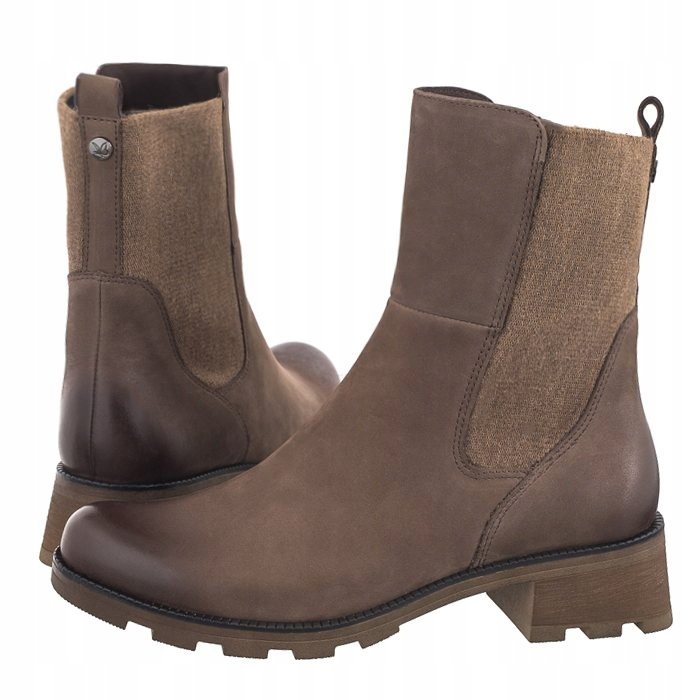 Boty Dámské Kotníkové Boty Kožené Caprice Hnědé 9-25422 Taupe Nubuc