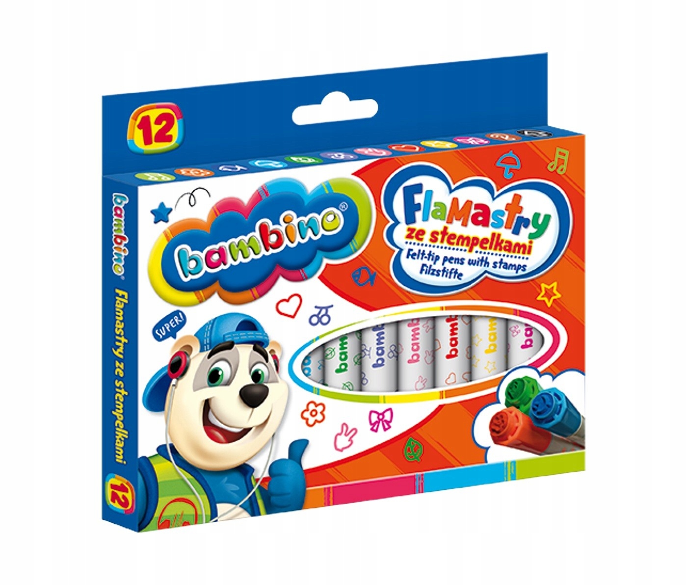 

Flamastry ze stempelkami Bambino