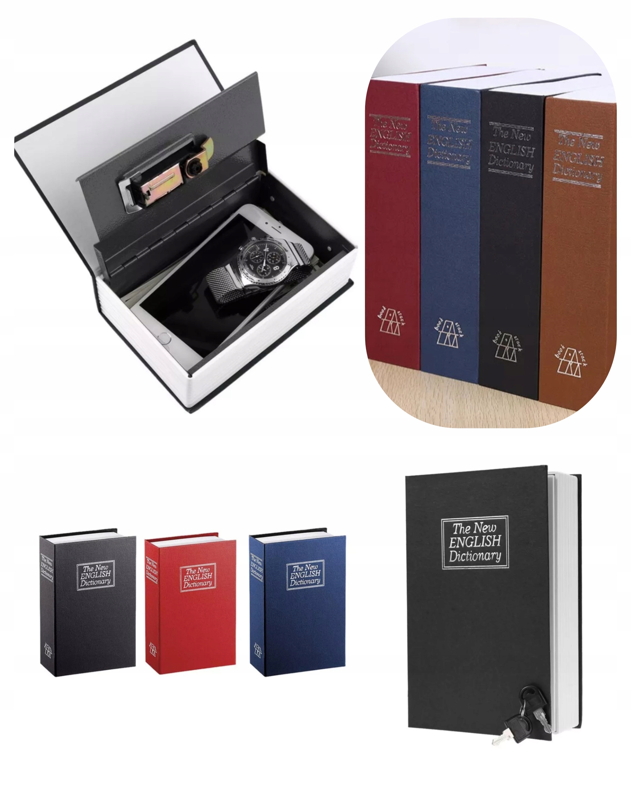 DUŻY SEJF UKRYTA KASETKA KSIĄŻKA PIENIĄDZE KLUCZ