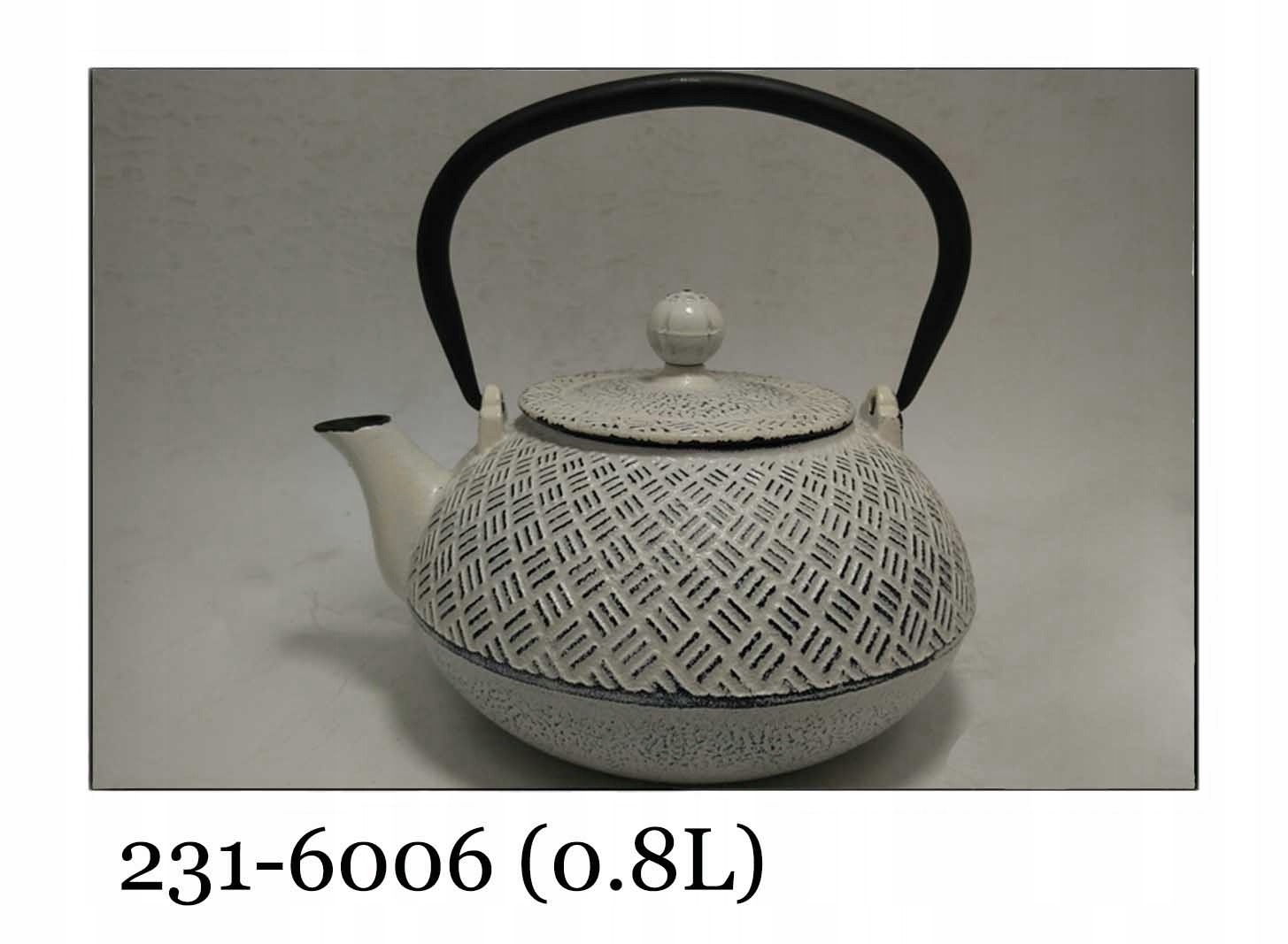 Levně Litinová střední konvice 800 ml, barva bílá