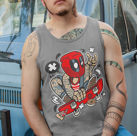 TANK TOP FILMOWE DEADPOOL SKATER Rozmiar L