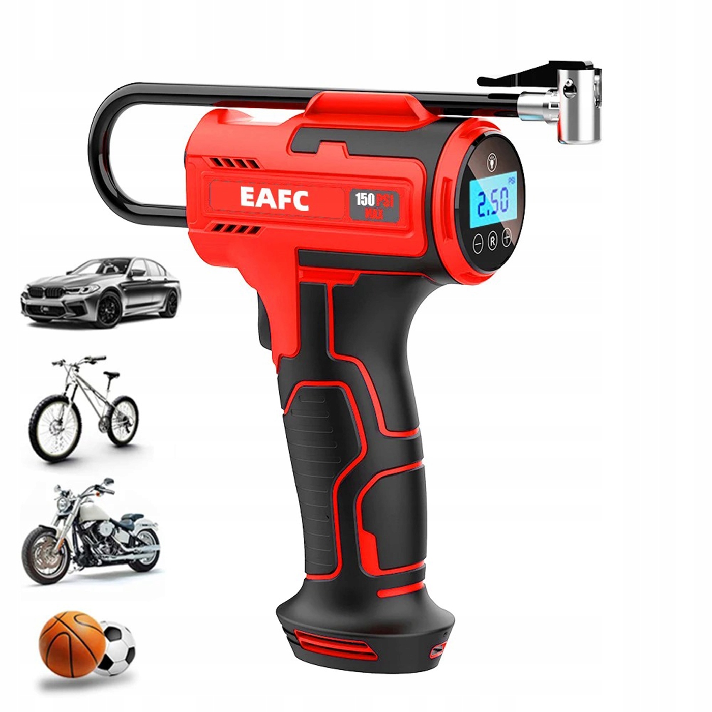 Bezdrôtová automobilová pumpa 150PSI Led 4000 mAh Auto-Stop