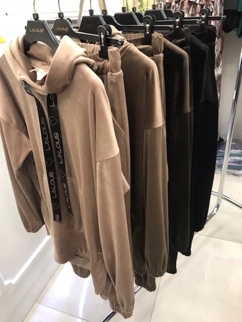 Velurové kalhoty Lalous Béžová barva vel M