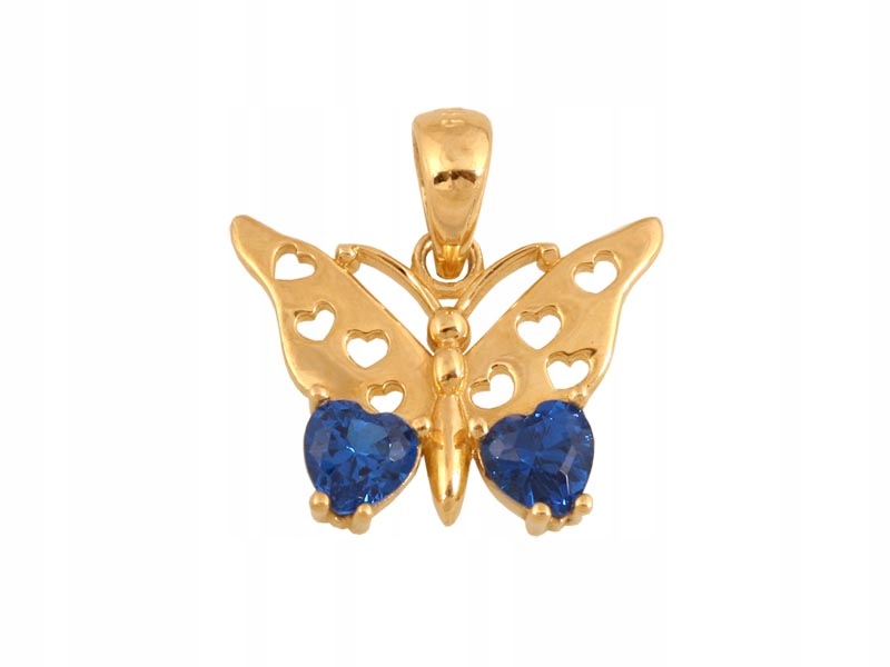 Zlatý přívěsek 585 Motýlek S Kamenem 1,50g přívěsek na řetízek 14k