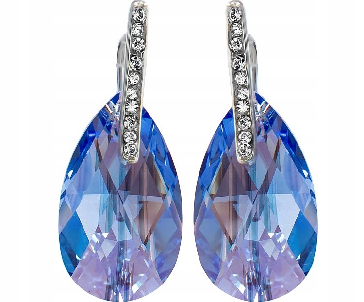 Krásné krystaly Náušnice Sapphire Senti Stříbro