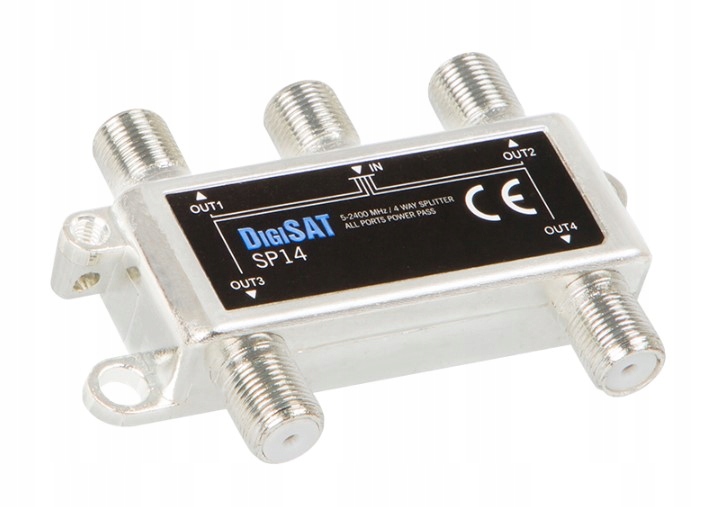 Rozdzielacz antenowy DigiSat rozgałęźnik 4x Tv