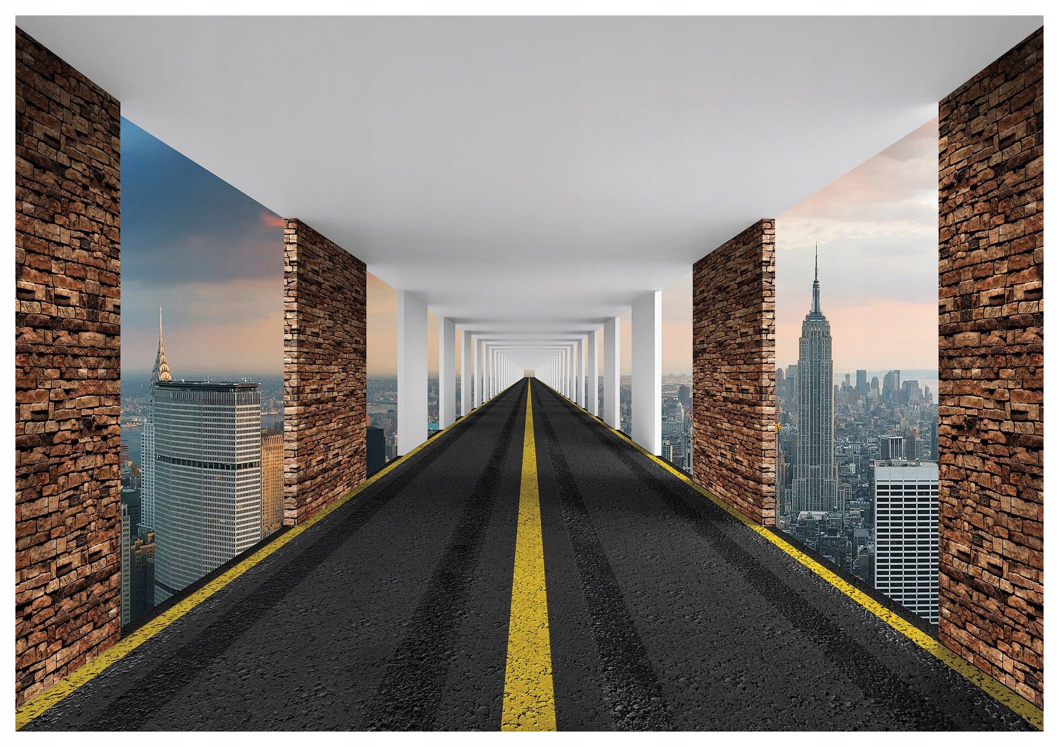 Vinylová fototapeta Cesta do města Iluze Perspektivy 368x254 lepidlo