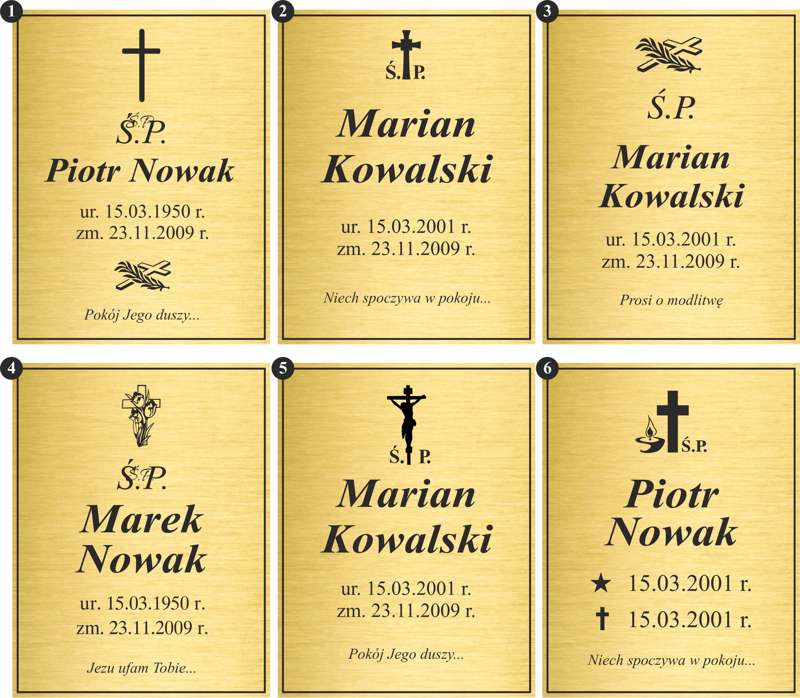 TABLICZKA na GRÓB NA KRZYŻ nagrobna Szerokość produktu 20 cm