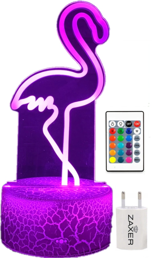 

Lampka Nocna 3D Led Flaming Różne Kolory + Pilot