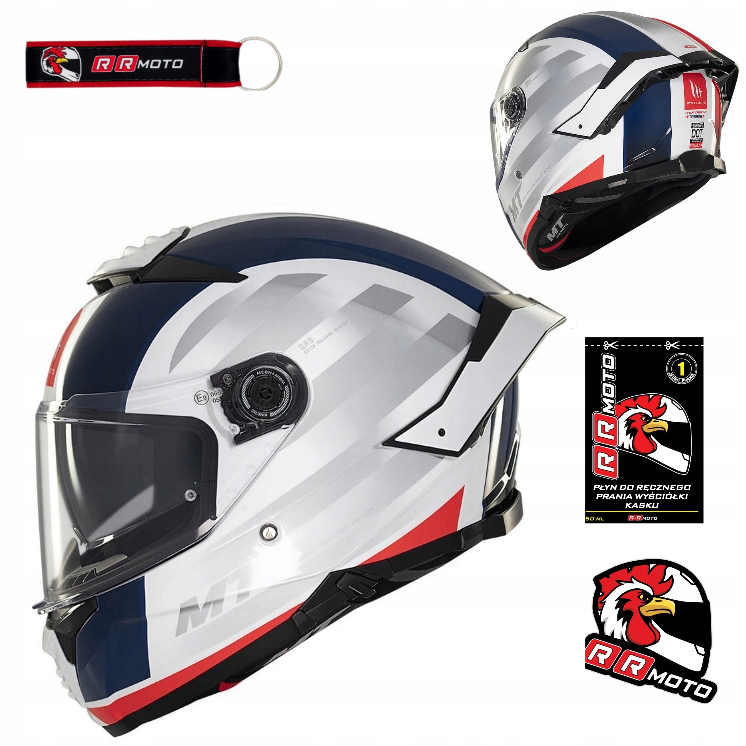 Prilba Mt Thunder 4 Sv Threads Gloss White/blue modrá červená