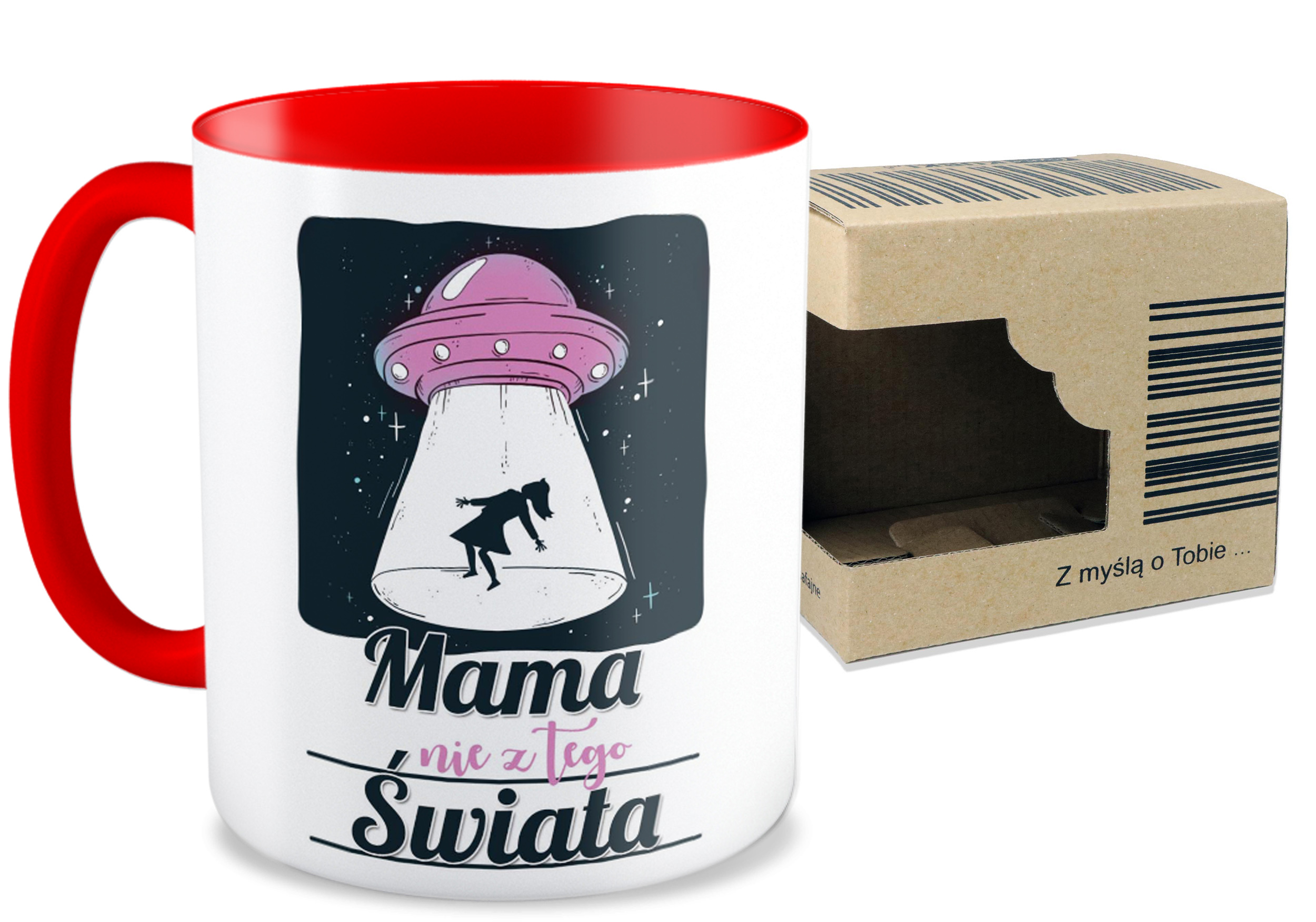 

Kubek czerwony prezent na Dzień Matki Mamy