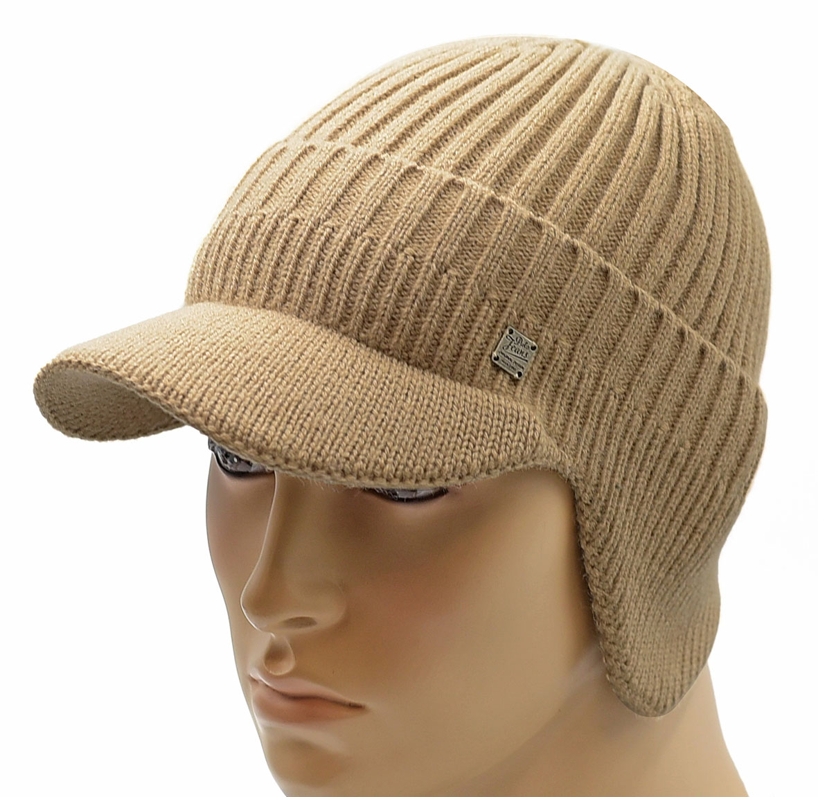 

Czapka zimowa z daszkiem i nausznikami sportowa