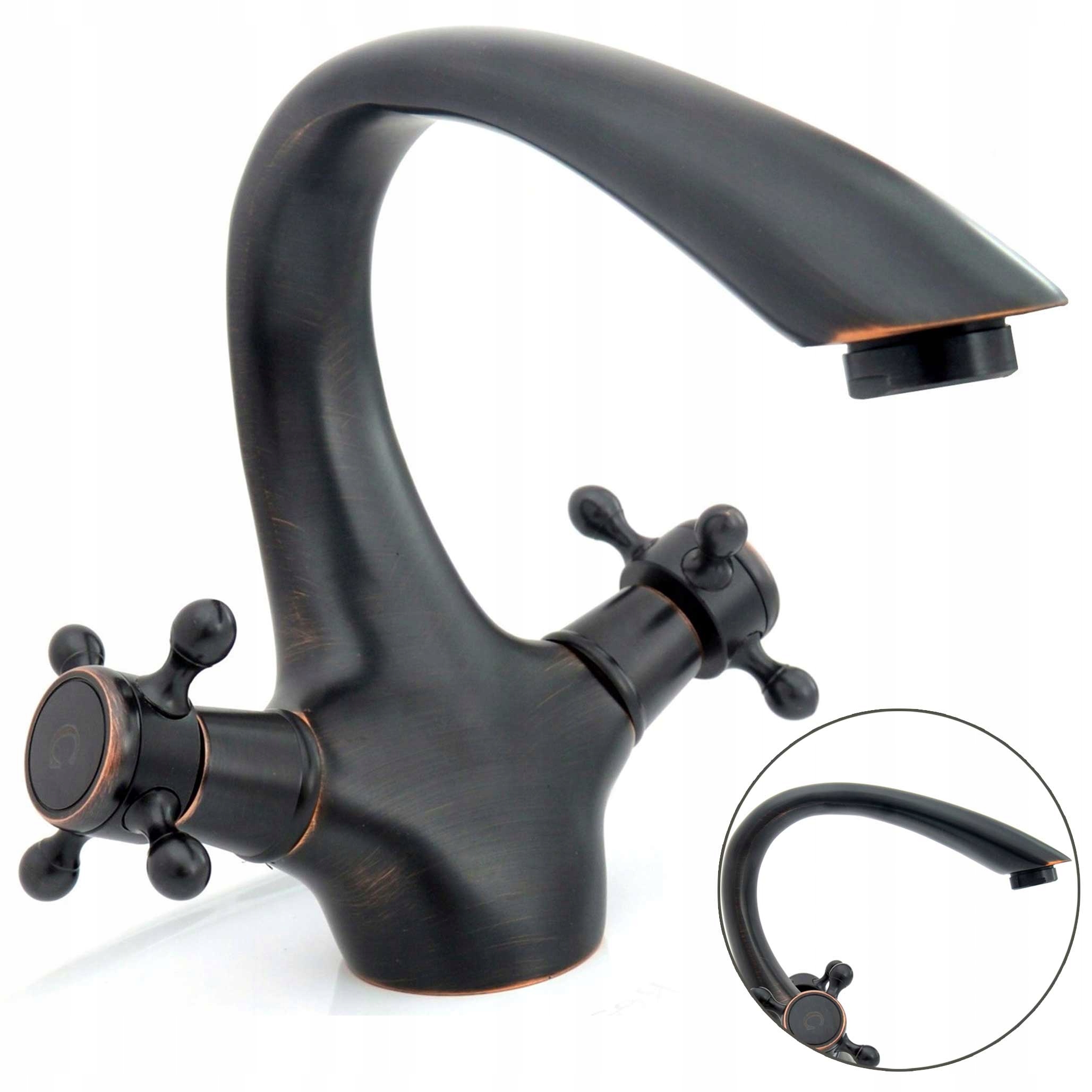 Umývadlová batéria čierna Retro Rea Vintage Stojaca Matná Starnúca