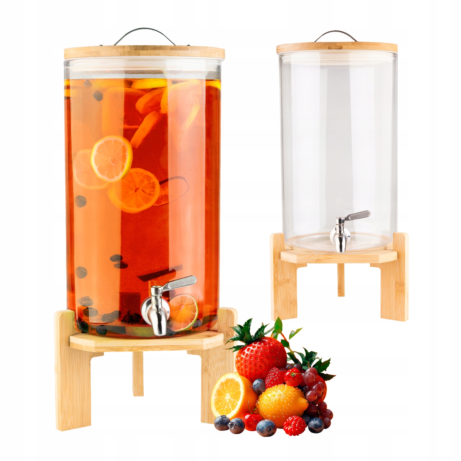 SŁÓJ SZKLANY z KRANIKIEM 10 L DOZOWNIK DZBANEK na LEMONIADĘ NAPOJE WODĘ SOK