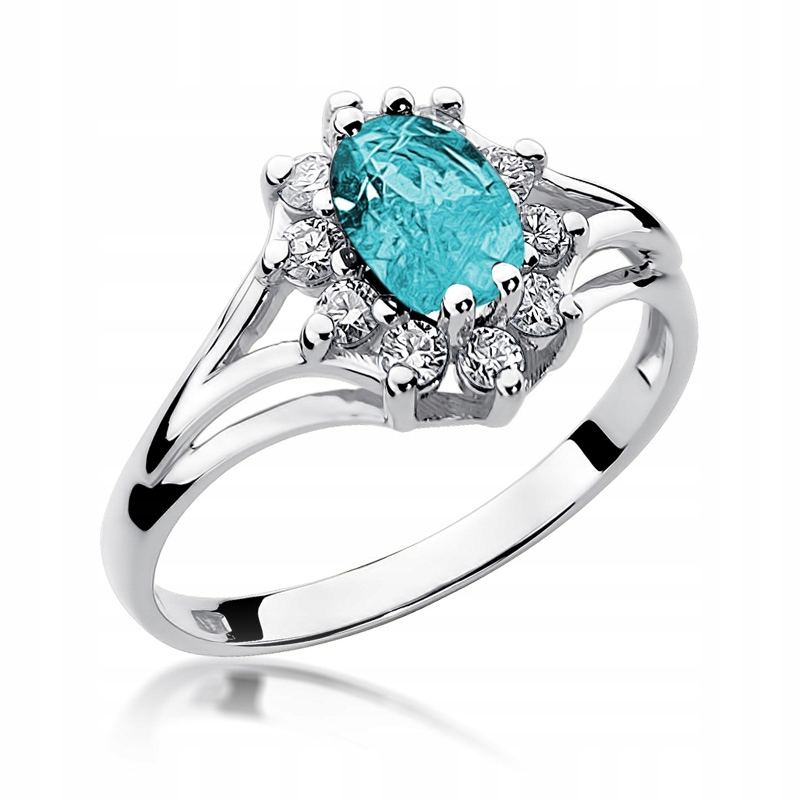 Prstýnek s brilianty a topazem