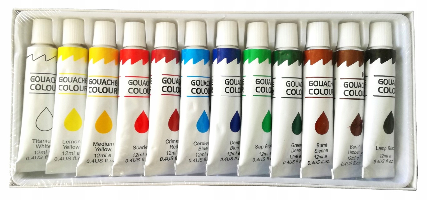 

Farby Gwasze Komplet Farba Tempera 12 szt x 12ml