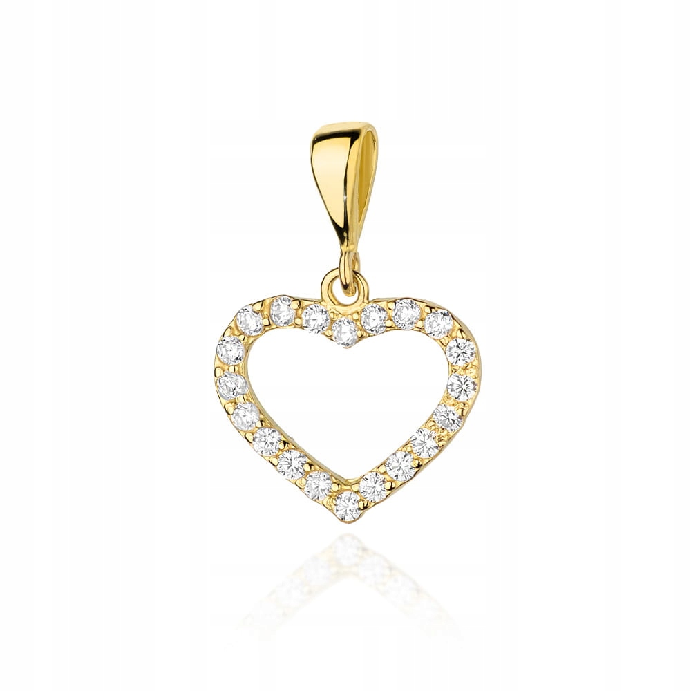 Zlatý přívěsek 585 srdíčko s přírodním diamantem srdce brilianty 0.75 g