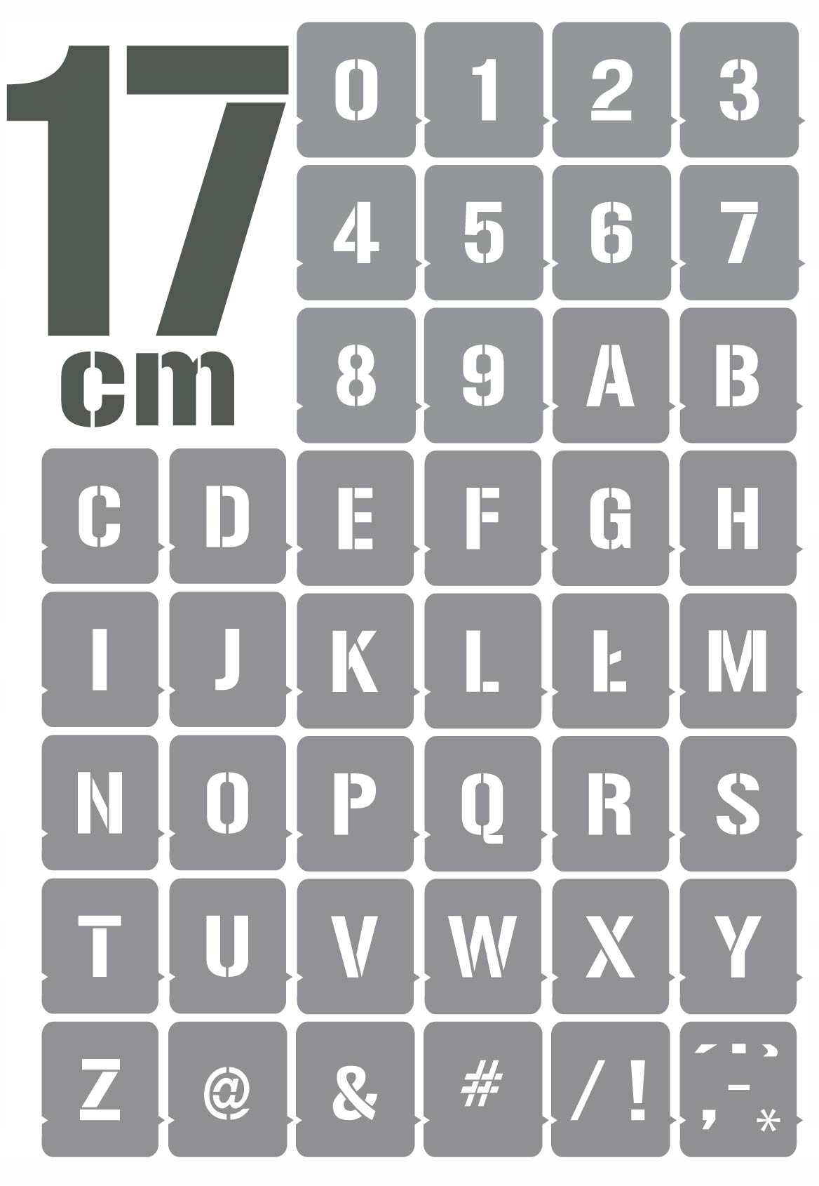 

Szablony zestaw Litery i Cyfry 17cm /malarskie/